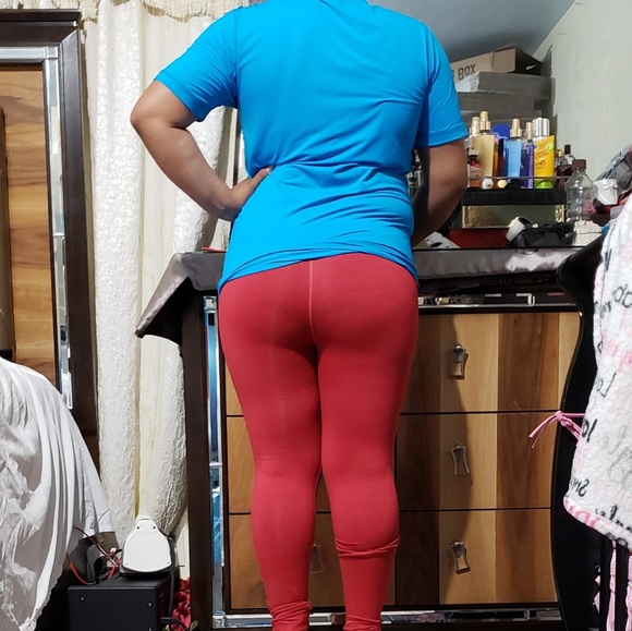 leggings color red active sports pants size Mediu - Picture 3 of 6
